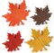 4 PCS Wooden Fall Leaves Decor – Vintage Farmhouse Maple Leaf Block Signs for Thanksgiving Table, Tiered Tray, Shelf, Office & Autumn Harvest Home Decorations